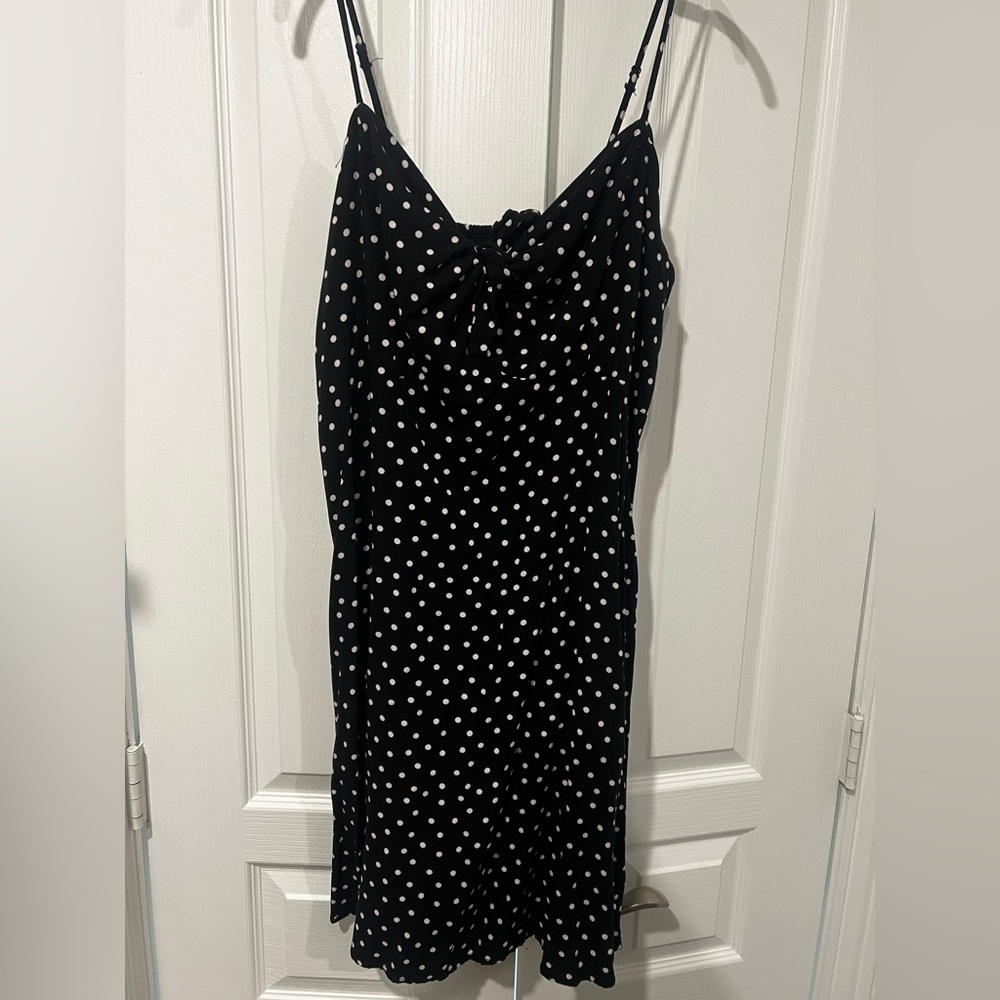 Mossimo Supply Co. Black with White Polka Dot Midi Slip Dress